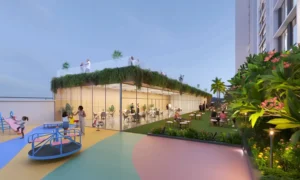 Tej Elevia Garden Area.